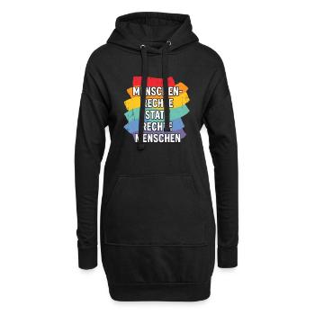 Menschenrechte statt rechte Menschen - Hoodie-Kleid - Schwarz - Vorne