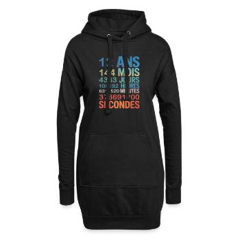 12 Ans – Un Voyage à Travers le Temps - Sweat-shirt à capuche long Femme - noir - Devant