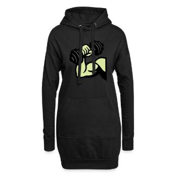 Musculation des muscles des haltères - Sweat-shirt à capuche long Femme - noir - Devant