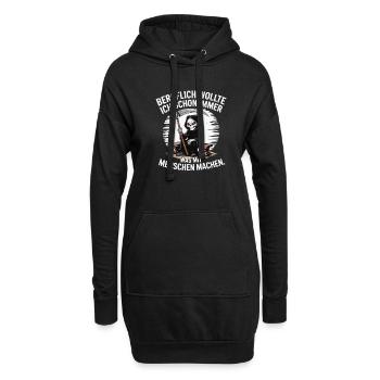 Professionnellement, quelque chose avec les gens – Humour noir - Sweat-shirt à capuche long Femme - noir - Devant