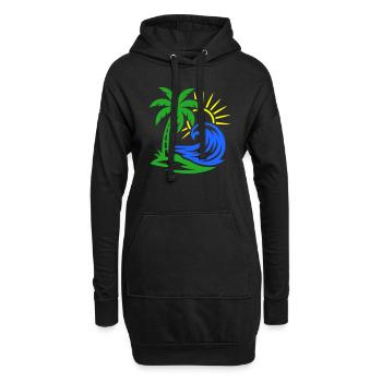 Palme Insel Ozean - Hoodie-Kleid - Schwarz - Vorne