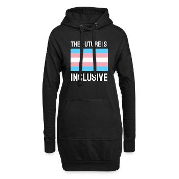 Die Zukunft ist inklusiv Trans Flag Pride - Hoodie-Kleid - Schwarz - Vorne