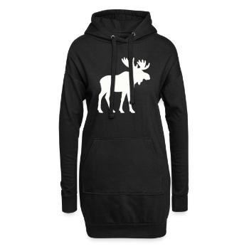 élan - Sweat-shirt à capuche long Femme - noir - Devant