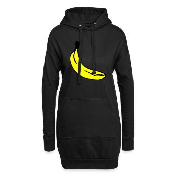 banane01 - Sweat-shirt à capuche long Femme - noir - Devant