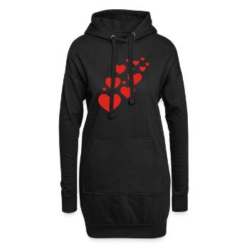 Heart, le cœur, l'amour, la Saint-Valentin, Saint - Sweat-shirt à capuche long Femme - noir - Devant
