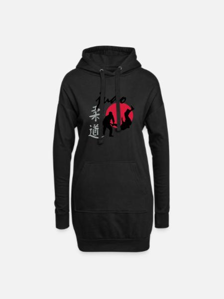 Judo - Hoodie-Kleid - Schwarz