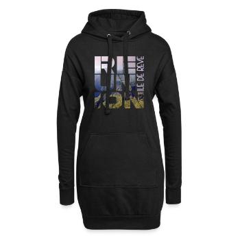 Tee Shirt France Réunion 974 Île de rêve II - Sweat-shirt à capuche long Femme - noir - Devant