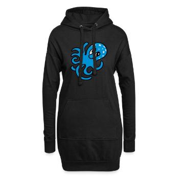 Krake - Tintenfisch 3 - Hoodie-Kleid - Schwarz - Vorne