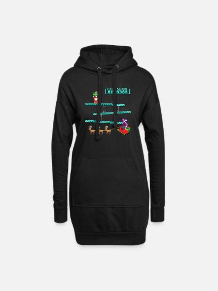 Santa Kong - Hoodie-Kleid - Schwarz