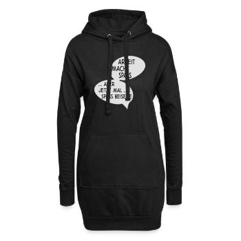 Arbeit - Hoodie-Kleid - Schwarz - Vorne