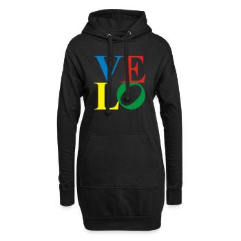 velo - love 4-farb - Hoodie-Kleid - Schwarz - Vorne