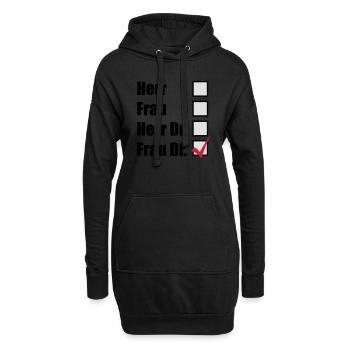 Frau Dr. - Hoodie-Kleid - Schwarz - Vorne