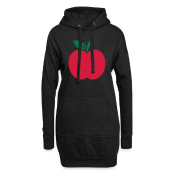 Apfel - Hoodie-Kleid - Schwarz - Vorne