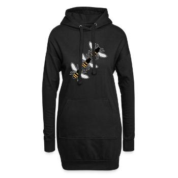 Bienen fliegen - Hoodie-Kleid - Schwarz - Vorne
