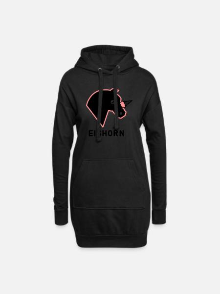 Eishorn - Einhorn Eis Parodie - Hoodie-Kleid - Schwarz