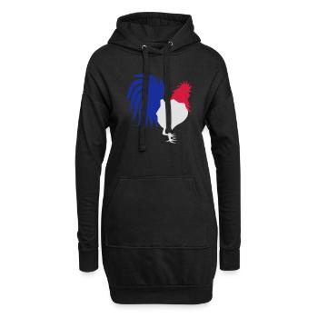 France coq - Sweat-shirt à capuche long Femme - noir - Devant
