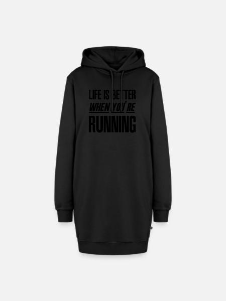 Running - Hoodie-Kleid - Schwarz