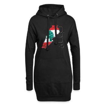 Drapeau du Liban au Liban Carte LB - Sweat-shirt à capuche long Femme - noir - Devant