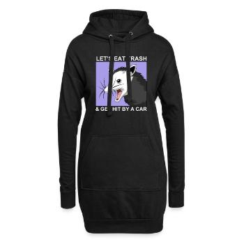 Opossum - Hoodie-Kleid - Schwarz - Vorne