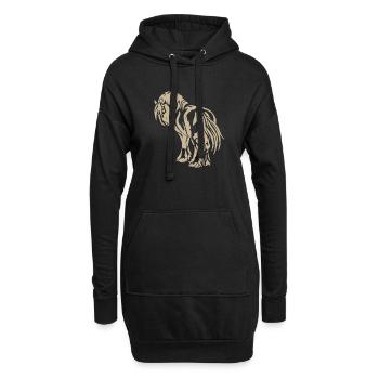 Drôle de cheval Shire Sang froid cadeau Tribal - Sweat-shirt à capuche long Femme - noir - Devant