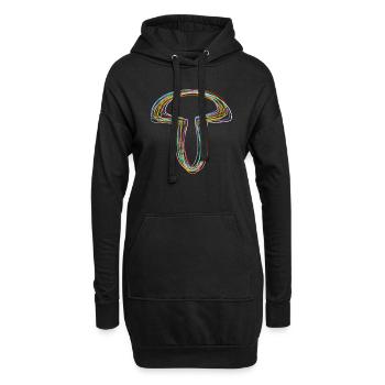 Pilz - Hoodie-Kleid - Schwarz - Vorne