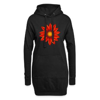 Blume - Hoodie-Kleid - Schwarz - Vorne