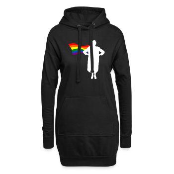 LGBT Flagge Superheldin Oma Lesbisch Lesbe CSD - Hoodie-Kleid - Schwarz - Vorne