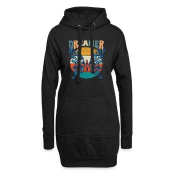 Schmetterling Blume blumig Sprüche Spruch Blumen - Hoodie-Kleid - Schwarz - Vorne