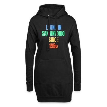 Retro Vintage Living à San Antonio depuis 1950 - Sweat-shirt à capuche long Femme - noir - Devant