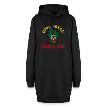 Unkrautschädel - Hoodie-Kleid - Schwarz - Vorne - AI Model Female 172 light (172cm)