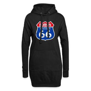 Geboren im November 1966 - Hoodie-Kleid - Schwarz - Vorne