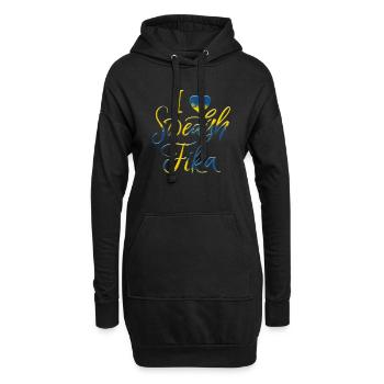 Schweden Schweden Viking Norden Skandinavien fika - Hoodie-Kleid - Schwarz - Vorne