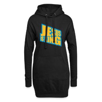 Citation de Jésus est roi - Sweat-shirt à capuche long Femme - noir - Devant
