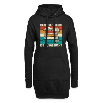 Mein Wochenende ist ausgebucht Buch Lesen - Hoodie-Kleid - Schwarz - Vorne
