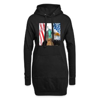 USA, Freiheitsstatue und Adler. - Hoodie-Kleid - Schwarz - Vorne