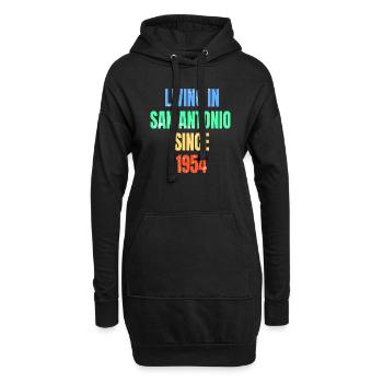 Rétro Vintage vivant à San Antonio depuis 1954 - Sweat-shirt à capuche long Femme - noir - Devant
