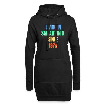 Rétro Vintage vivant à San Antonio depuis 1979 - Sweat-shirt à capuche long Femme - noir - Devant
