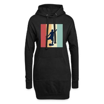 Fußballer mit Vintage-Farbe - Hoodie-Kleid - Schwarz - Vorne