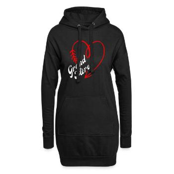 grand-mère cœur - Sweat-shirt à capuche long Femme - noir - Devant