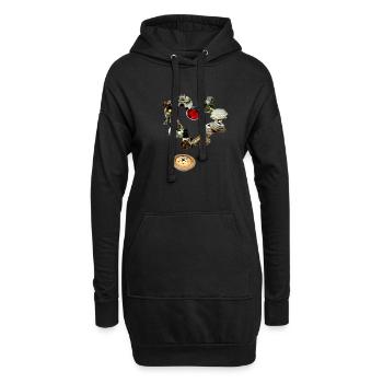 Autoteile-Herz - ein Herz für gebrauchte Autoteile - Hoodie-Kleid - Schwarz - Vorne
