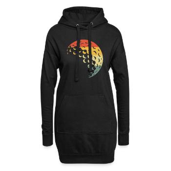 Balle de golf vintage rétro - Sweat-shirt à capuche long Femme - noir - Devant