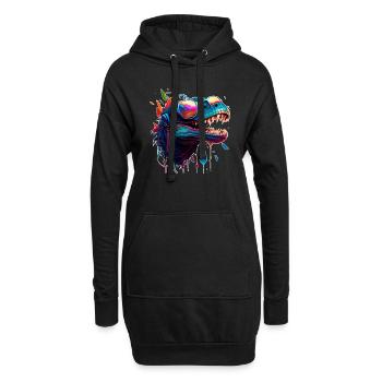 Echse zeigt Coolness als Alligator und Kroko - Hoodie-Kleid - Schwarz - Vorne