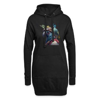 Papageienkopf Geschenk - Hoodie-Kleid - Schwarz - Vorne