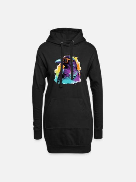 Meister Rabe - Hoodie-Kleid - Schwarz