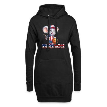 Merica Unabhängigkeitstag 4. Juli Baseball Maus - Hoodie-Kleid - Schwarz - Vorne