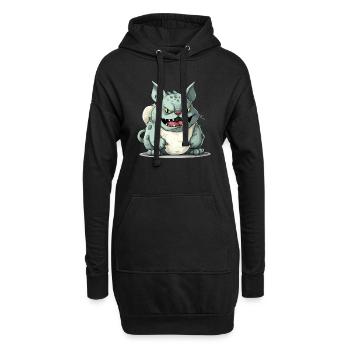 Bezouko le streum - Sweat-shirt à capuche long Femme - noir - Devant
