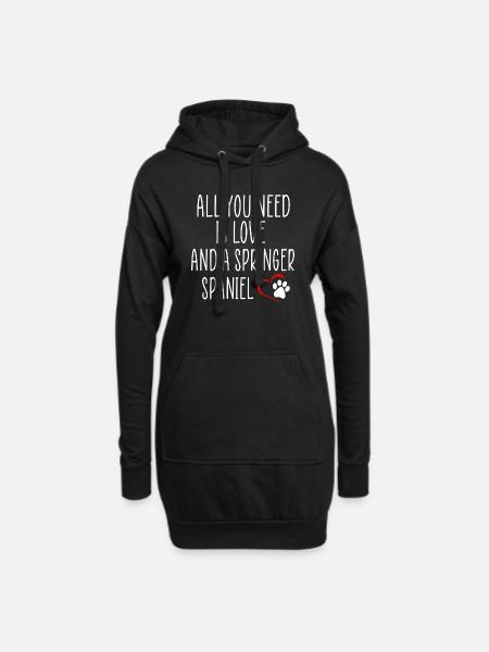 Springer Spaniel Zitate - Hoodie-Kleid - Schwarz