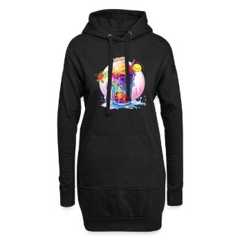 Slush Eis Regenbogen Farben Sommer Spaß Urlaub - Hoodie-Kleid - Schwarz - Vorne