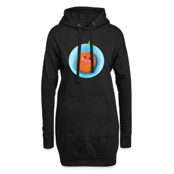 Pfirsich - Hoodie-Kleid - Schwarz - Vorne