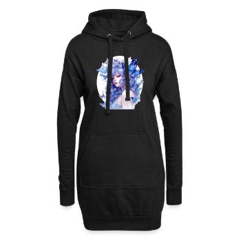 Morpho butterflies - Sweat-shirt à capuche long Femme - noir - Devant